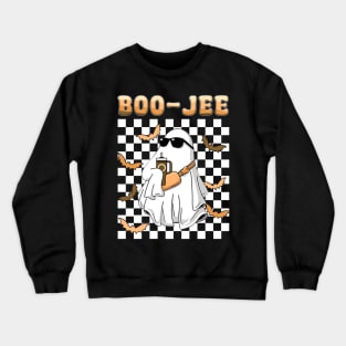 Spooky Season Cute Ghost Halloween Costume Boujee Boo-Jee Crewneck Sweatshirt